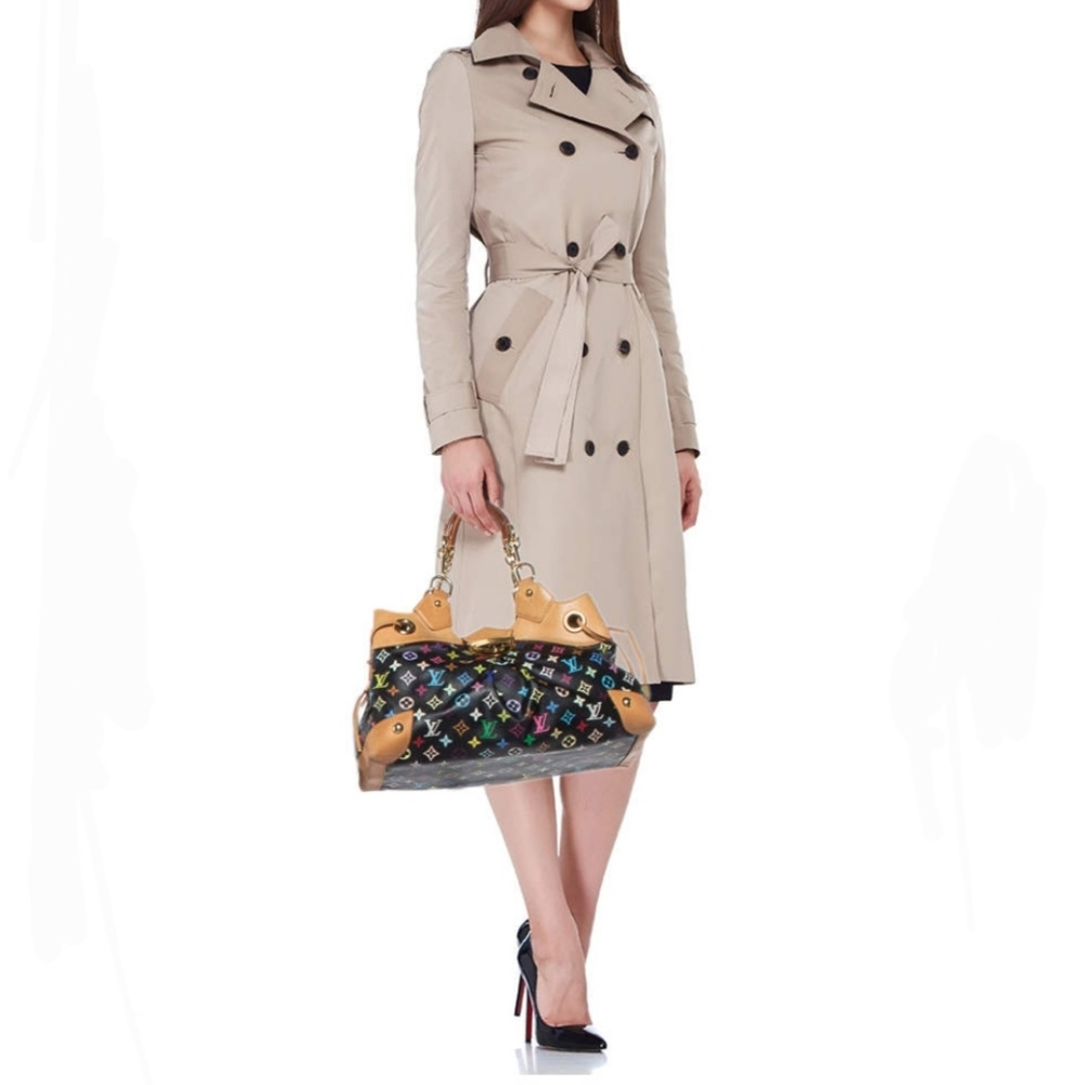 🔥🔥Louis Vuitton Black Multicolor Monogram Canvas Ursula Tote Bag